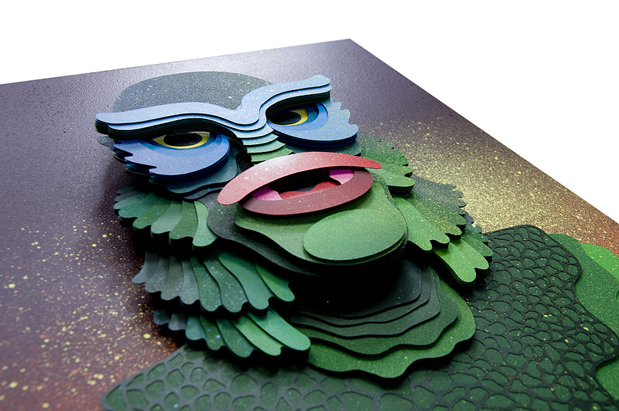 The Creature, 3D Paper Collage by Eelus
