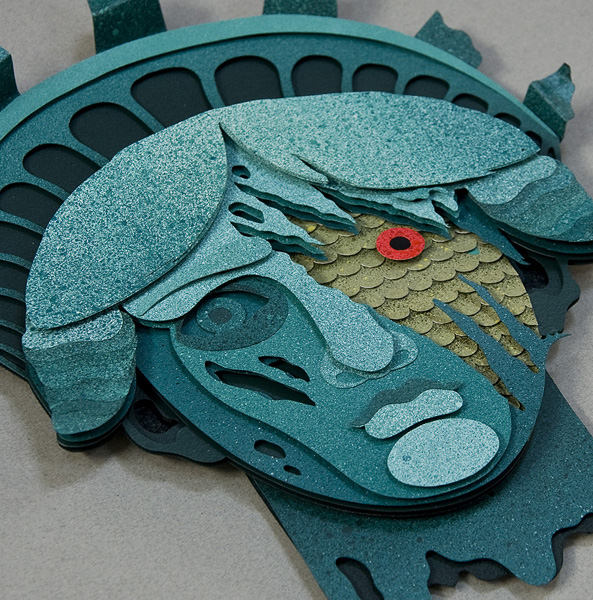 Liberty Falls, 'Cloverfield' inspired 3D Paper Collage by Eelus