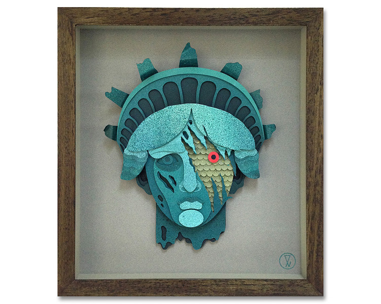 Liberty Falls, 'Cloverfield' inspired 3D Paper Collage by Eelus
